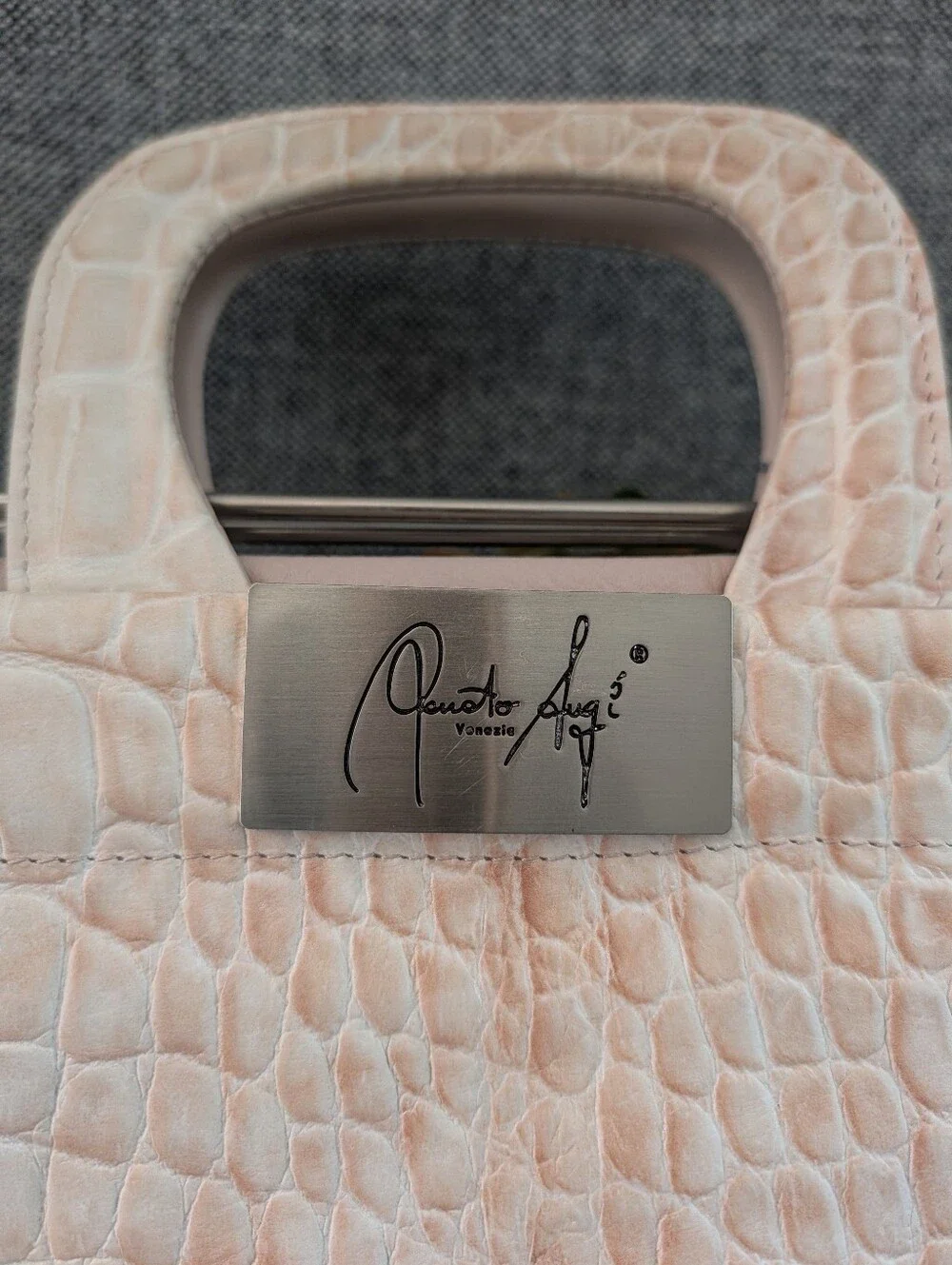 RENATO ANGI VENEZIA CROCO SATCHEL BAG